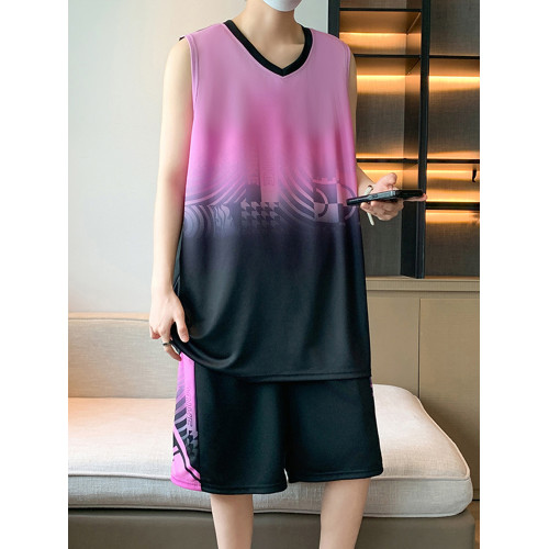 無袖籃球服套裝男寬松運動服2025新款背心冰絲速乾帥氣T恤青少年