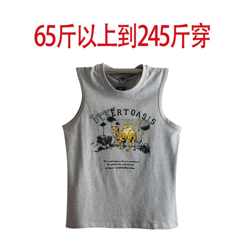 純棉男生背心夏季潮牌無袖T恤加肥加大碼坎肩運動健身汗背心全棉