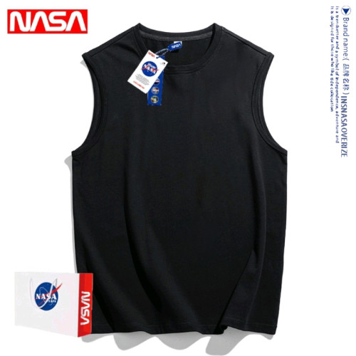 NASA官方旗艦鯊魚坎肩背心男士2025新款夏季運動純棉無袖t恤外穿