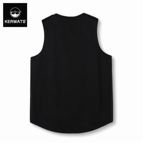 KERWATS潮牌大碼大嘴卡通人印花無袖t恤加肥加大運動男裝圓領背心