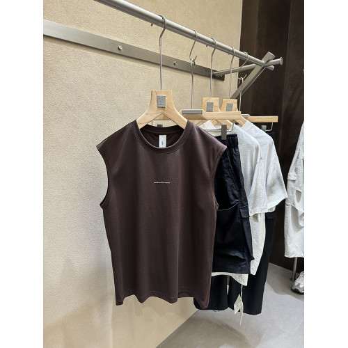 高品質！王簰質感！made in！印花男士純色無袖T恤背心25050