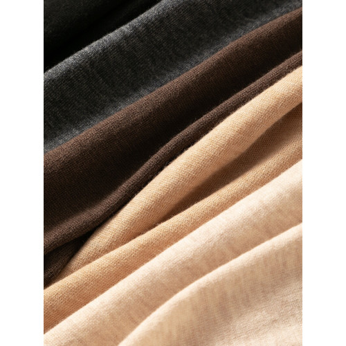 精紡100細羊毛堆堆領針織打底衫女寬松休閒簡約百搭長袖薄毛衣潮