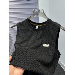 高級純色冰絲背心男款夏季潮牌寬松大碼無袖T恤男士運動休閒坎肩t