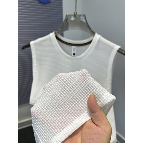 高級純色冰絲背心男款夏季潮牌寬松大碼無袖T恤男士運動休閒坎肩t