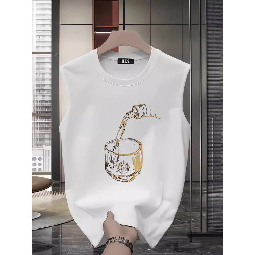 2025夏季新款無袖背心男t恤籃球運動坎肩寬松休閒百搭打底汗衫潮