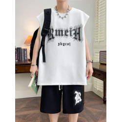 夏季冰絲無袖t恤男套裝初中學生速乾背心青少年大童休閒運動衣服