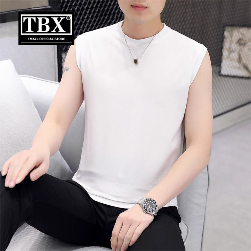 高級純棉全棉背心男士夏季薄款無袖t恤2025新款運動健身坎肩男款