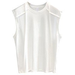 極簡解搆設計286g純棉重磅無袖T恤男士坎肩2025寬松運動健身背心