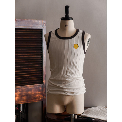 Tash&Co.寬條紋復古彈力打底內搭背心基礎款棉修身美式修身夏