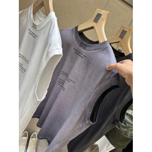 重磅320克！紥實質感！調性暈染 小領口印花 男士無袖T恤背心3753