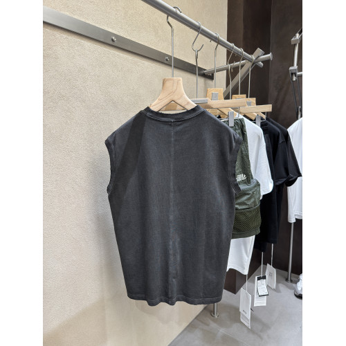 重磅320克！紥實質感！調性暈染 小領口印花 男士無袖T恤背心3753