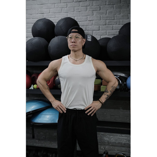 ZEKE LAB「緊身螺紋背心」基礎百搭內搭 純色復古美式休閒無袖T恤