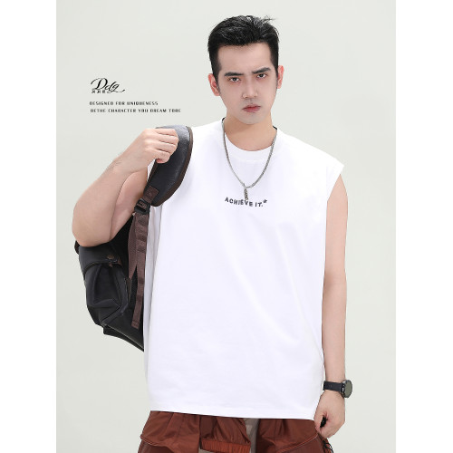 冰絲速乾無袖背心男款2025新款青少年美式坎肩無痕健身運動t恤男