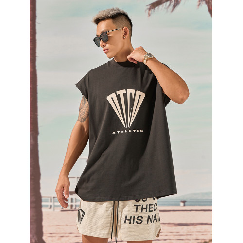 OOTC「Athlete」背心坎肩男無袖T恤重磅美式街頭運動寬松純棉健身