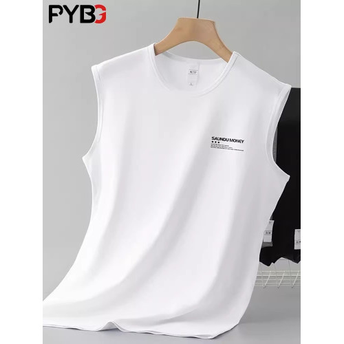 高級莫代爾冰絲背心男士2025新款夏季高級感運動坎肩無袖t恤男款