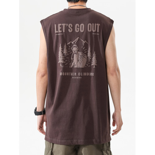 無袖運動背心男士夏季潮牌純棉健身寬肩坎肩2025新款籃球短袖t恤