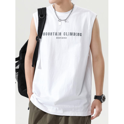 無袖運動背心男士夏季潮牌純棉健身寬肩坎肩2025新款籃球短袖t恤