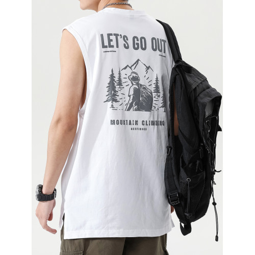 無袖運動背心男士夏季潮牌純棉健身寬肩坎肩2025新款籃球短袖t恤