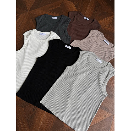 夏季螺紋坑條修身背心基礎款多色汗背心搭配日常純色T男女