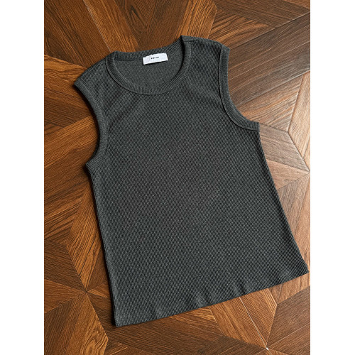 夏季螺紋坑條修身背心基礎款多色汗背心搭配日常純色T男女