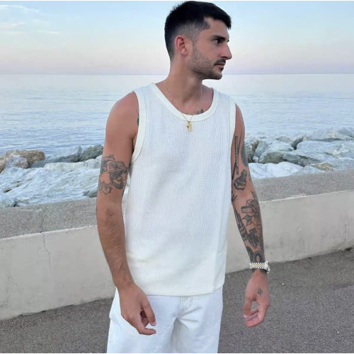 AIME LEON DORE 地中海Cleanfit小衆高質感無袖針織休閒背心鏤空