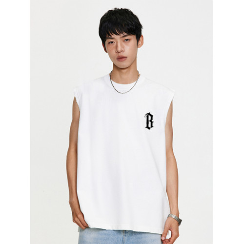 BONELESS BTW夏季潮牌坎肩運動背心男女美式寬松百搭無袖T恤上衣