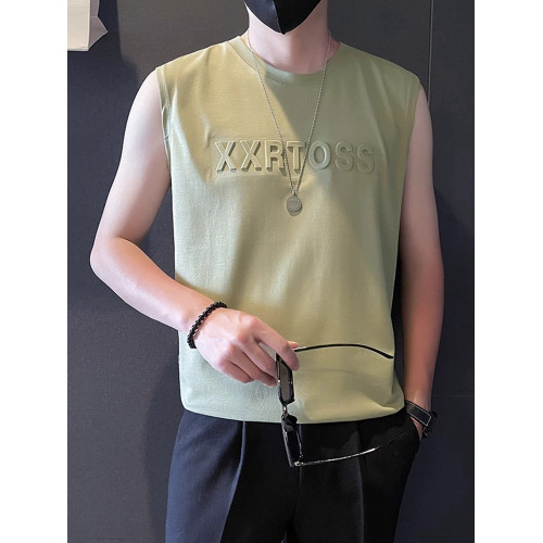 高級冰絲速乾背心男士無袖T恤2025新款夏季薄款白色運動坎肩男款