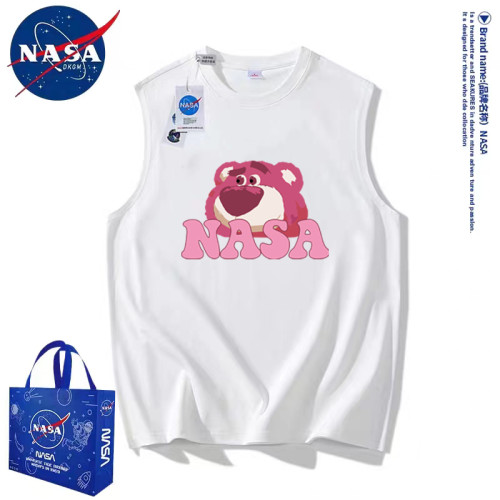 NASA海賊王聯名背心男士夏季休閒運動冰絲純棉無袖坎肩短袖外穿款