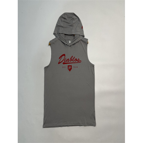 墨西哥棒球無袖連帽無袖坎肩 NE版男士運動背心 膠印印花大碼