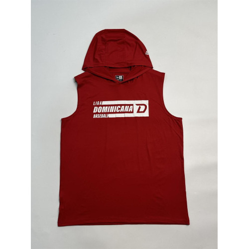墨西哥棒球無袖連帽無袖坎肩 NE版男士運動背心 膠印印花大碼