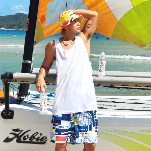 夏季美式百搭純色純棉背心健身無袖T恤全棉運動寬松打底衫潮2件裝