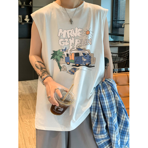 二道兩根筋男土背心二股無袖T恤跨欄小衫上衣服運動跑步褂頭啼血