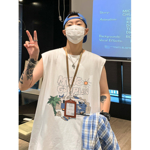 二道兩根筋男土背心二股無袖T恤跨欄小衫上衣服運動跑步褂頭啼血