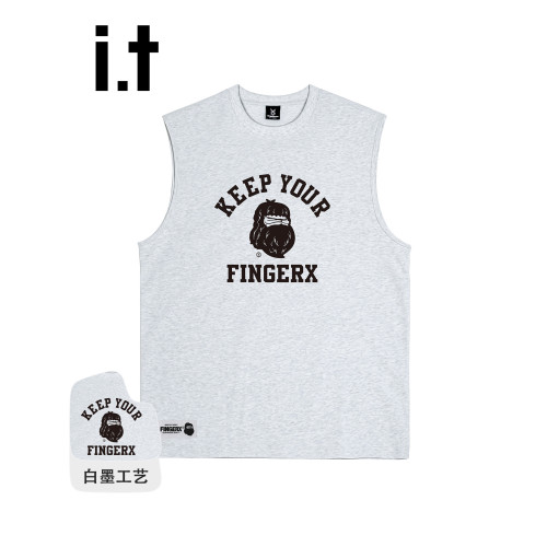 it FINGERCROXX美式猿人無袖純棉背心男潮牌2025新款夏季情侶裝
