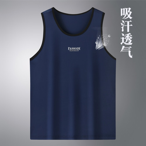 原單 出口歐美 美國單 夏季冰絲背心男加肥大碼運動速乾坎肩