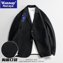 WASSUP Nuraya潮牌2024春秋高級休閒西裝外套男落肩寬松情侶西服