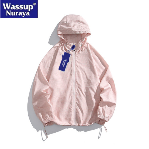 WASSUP Nuraya潮牌速乾透氣冰絲防曬衣男夏UPF50+連帽情侶防曬服