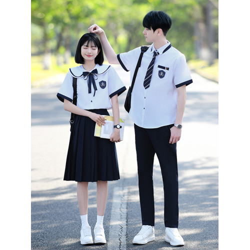 初中高中學院風襯衫畢業照班服夏季jk製服套裝中小學生團體合唱服