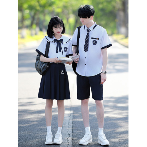 初中高中學院風襯衫畢業照班服夏季jk製服套裝中小學生團體合唱服