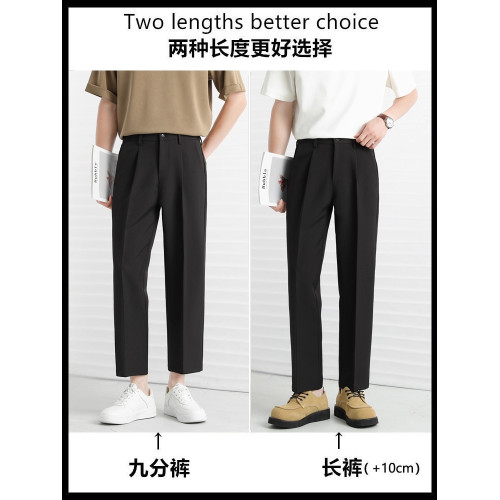啄木鳥卡其色休閒褲男士西褲2025新款秋季修身直筒商務西裝褲子K