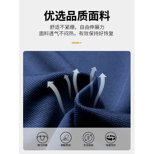 【7A抗菌桑蠶絲】啄木鳥男士短袖t恤2025新款父親爸爸裝polo衫男C
