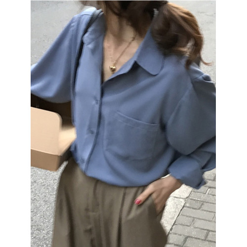紫色襯衫女秋季早秋輕通勤穿搭長袖雪紡襯衣設計感小衆巨好看上衣