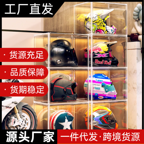 展示盒PET高透包包展示盒帶隔板手辦陳列盒大尺寸頭盔足球展示盒
