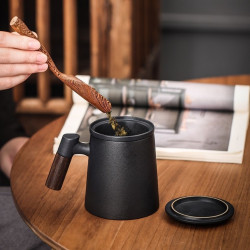 陶瓷茶水分離泡茶杯子男士個人專用辦公室帶過濾茶漏高檔水杯