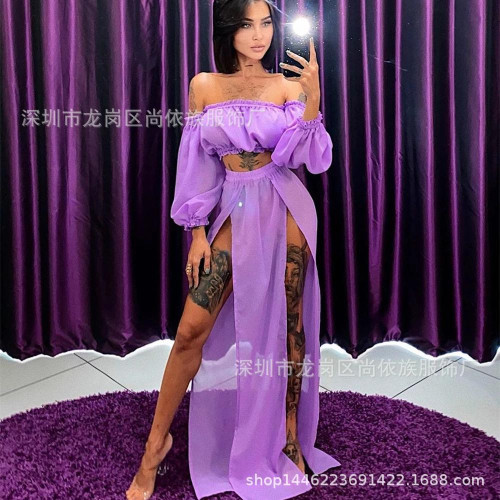 歐美長袖純色沙灘度假防曬服兩件套罩衫17色