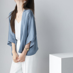 柔軟質感超薄防曬衣女2025年夏季新款寬松小披肩薄款開衫女上衣潮