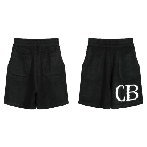 Cole Buxton CB極簡字母提花毛線抽繩短褲男寬松休閒針織褲潮