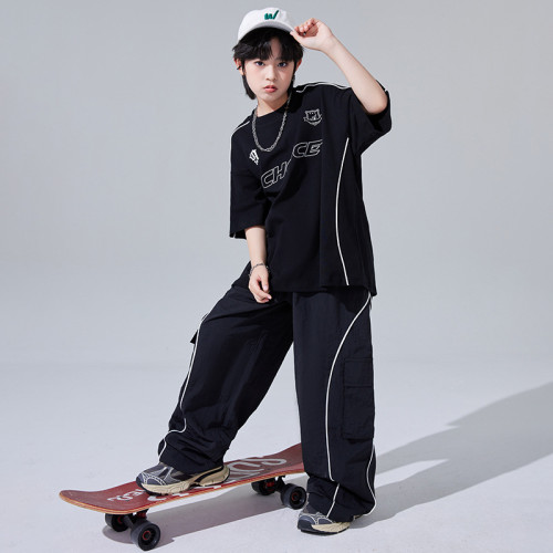 爵士舞女童服街舞兒童嘻哈潮服女孩走秀表演服炸街演出服套裝
