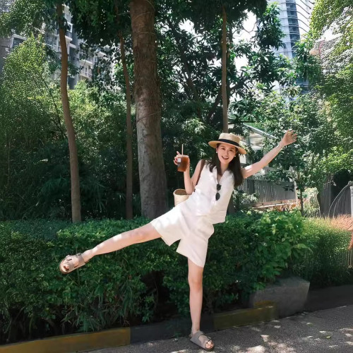 無袖棉麻亞麻套裝女高級夏裝冷淡風高級感馬甲背心休閒短褲兩件套