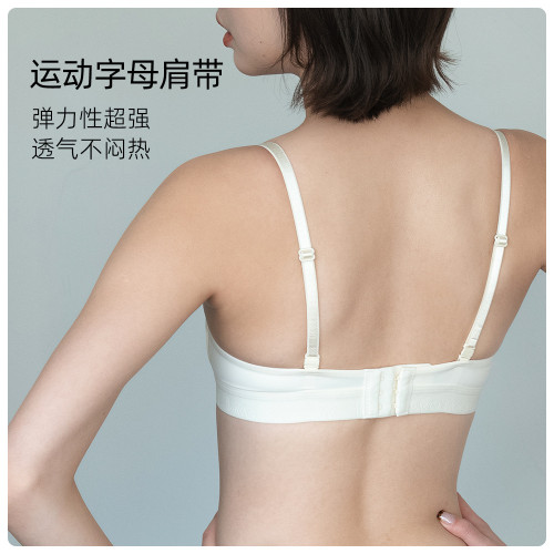 無痕內衣女小胸聚攏軟支撐無鋼圈上托收副乳防下垂無肩帶文胸